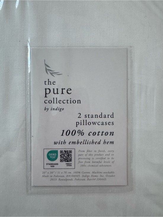 Other - The Pure Collection by Indigo Standard Pillowcases Set of 2